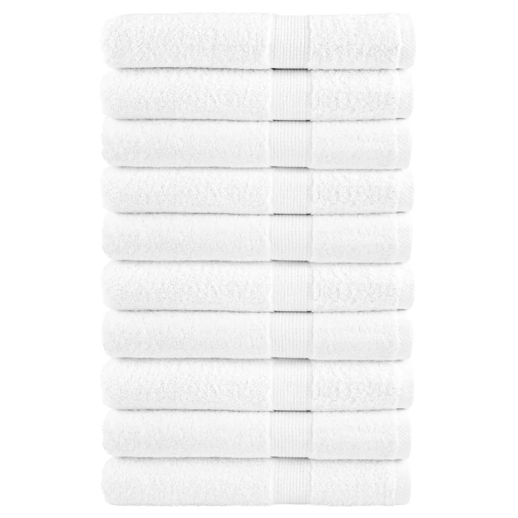 vidaXL Prémiové saunové osušky SOLUND 10 ks bílé 80x200 cm 600 g/m²