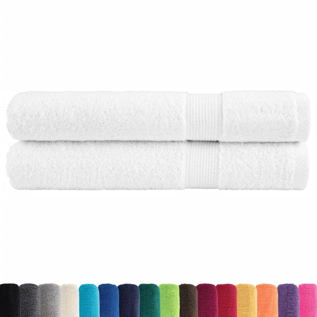 vidaXL Prémiové uteráky SOLUND 2 ks biele 100x200 cm 600 g/m2