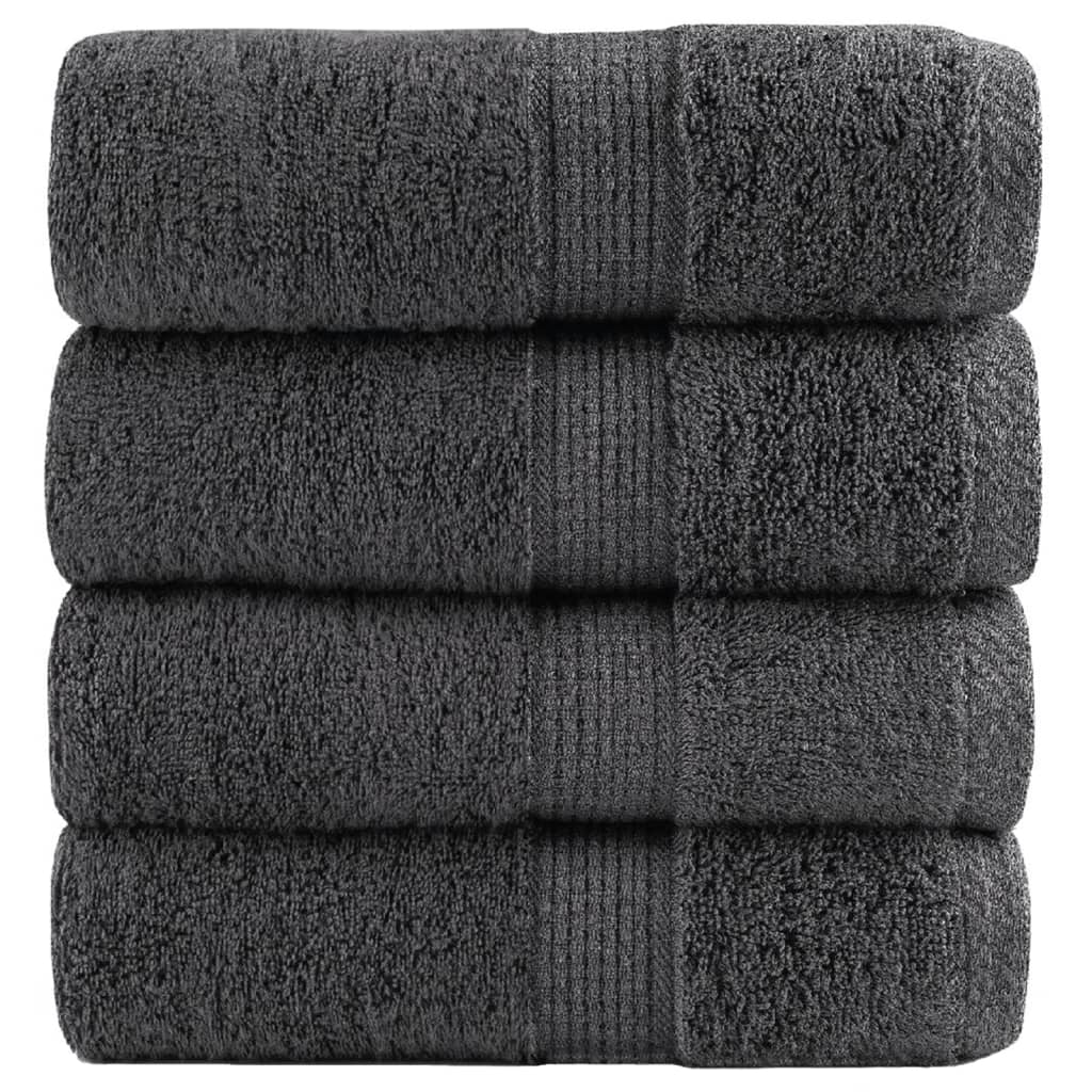 vidaXL Prémiové mycí utěrky SOLUND 4 ks antracitové 30x30 cm 600 g/m²