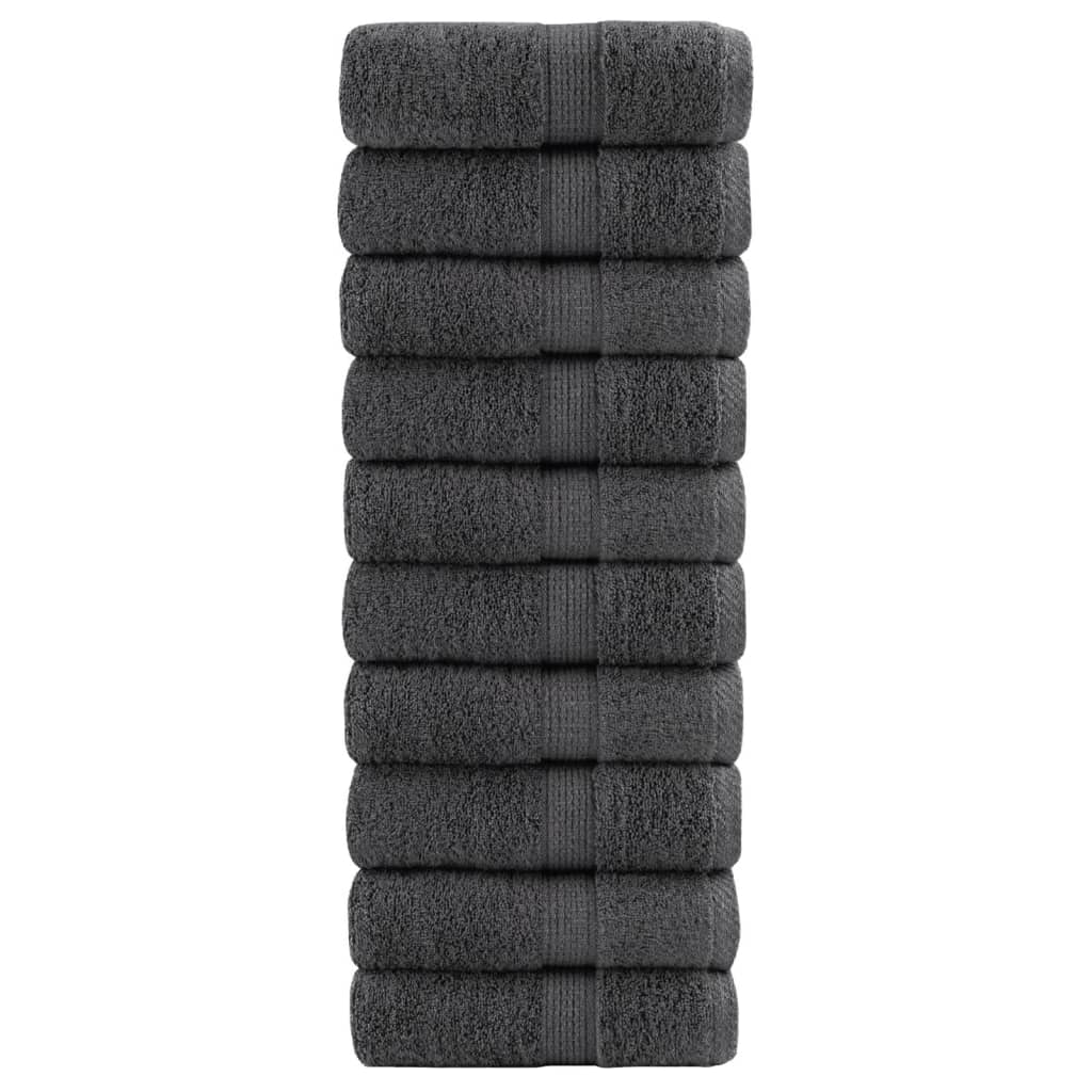 vidaXL Prémiové mycí utěrky SOLUND 10 ks antracitové 30x30 cm 600 g/m²