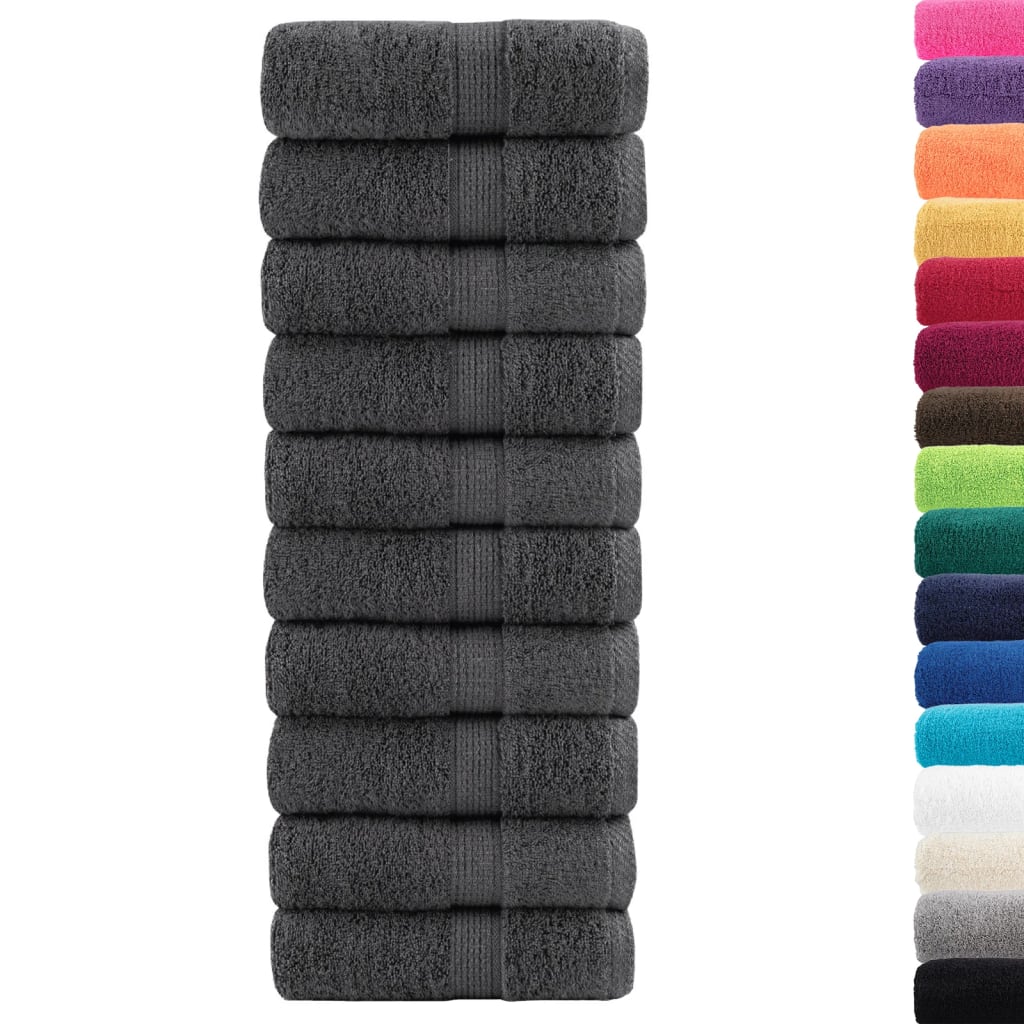vidaXL Gastendoekjes SOLUND 10st 600g/m² 30x30cm antracietkleurig afbeelding