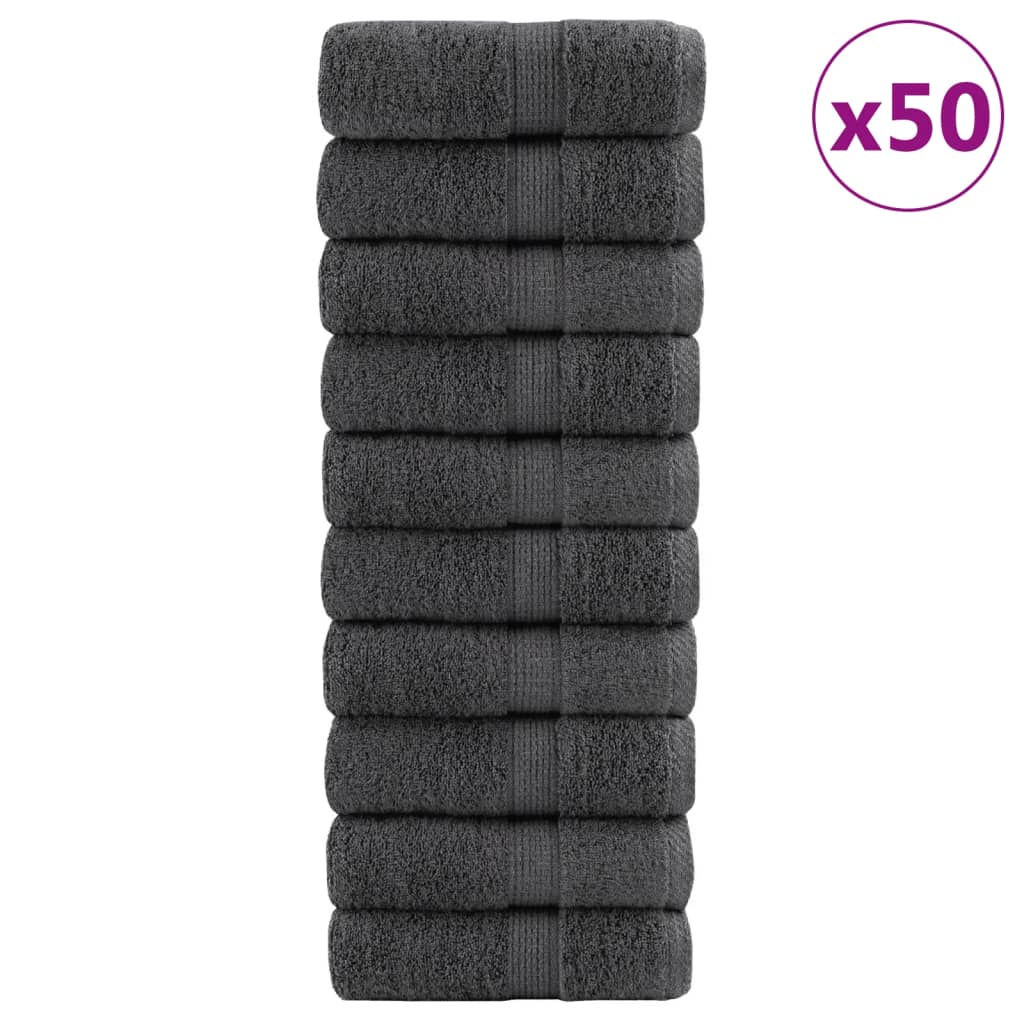 vidaXL Prosoape mâini premium 50buc antracit 30x30cm 600gsm 100%bumbac