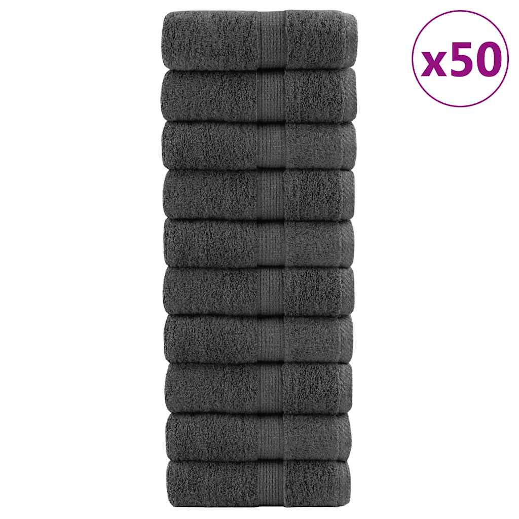 vidaXL Prémiové mycí utěrky SOLUND 50 ks antracitové 30x30 cm 600 g/m²