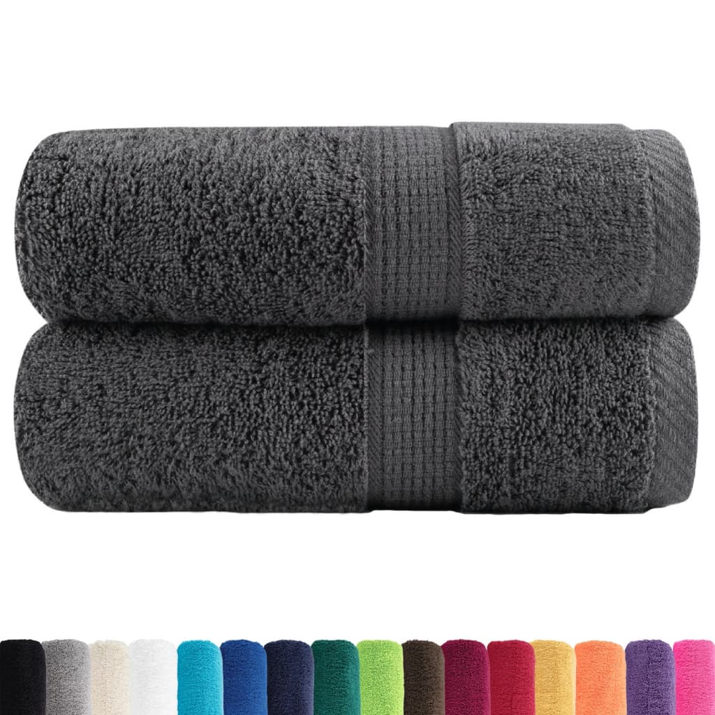vidaXL Gastendoekjes SOLUND 2 st 600 g/m² 30x50 cm antracietkleur