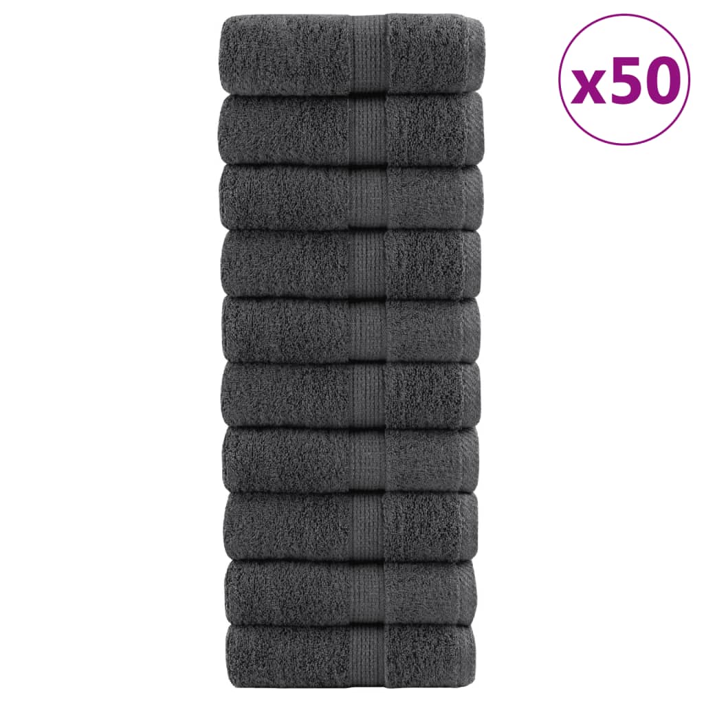 Premium-Gästetücher 50 Stk. Anthrazit 30×50 600 g/m² Baumwolle