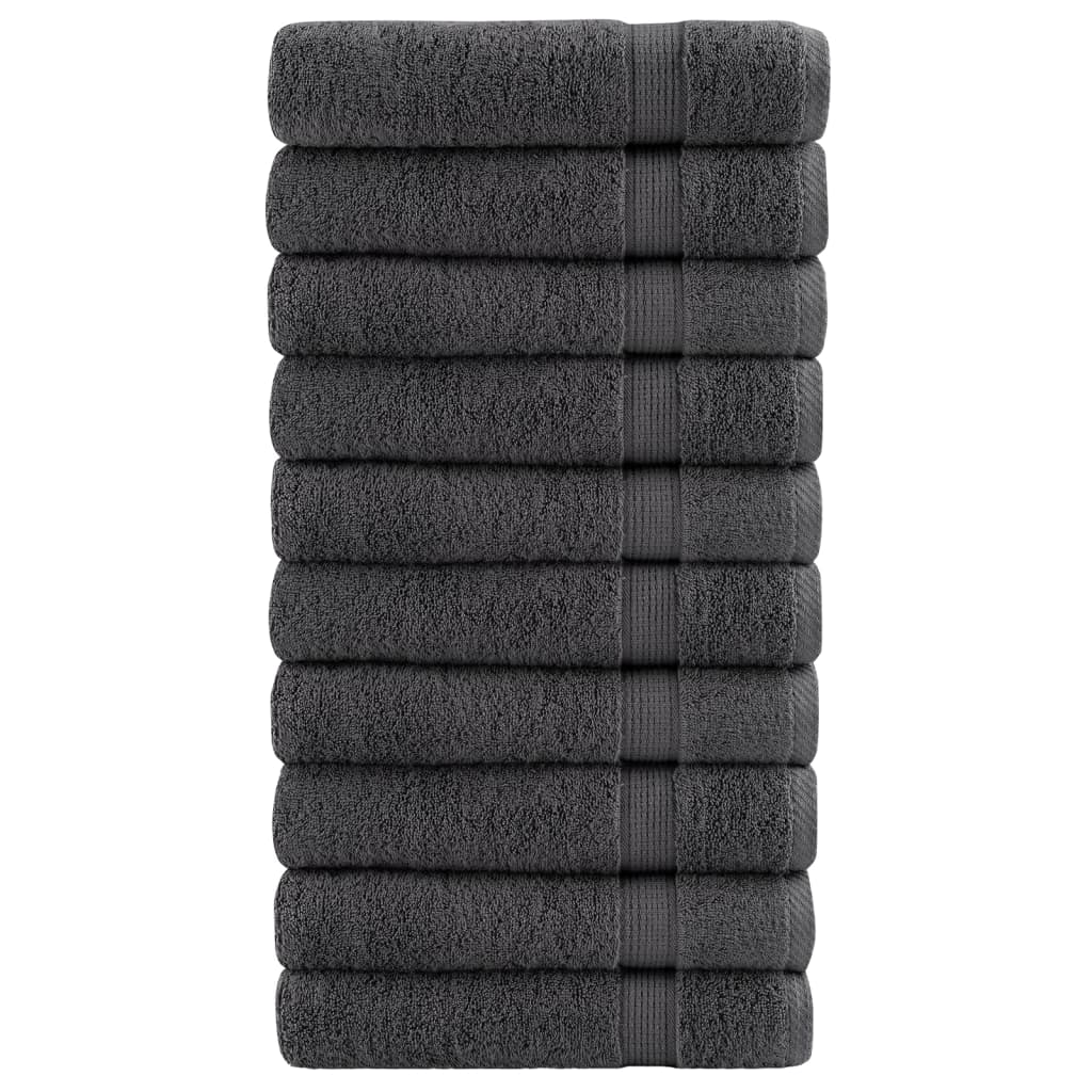 vidaXL Premium handdukar SOLUND 10 st antracit 50x100cm 600gsm