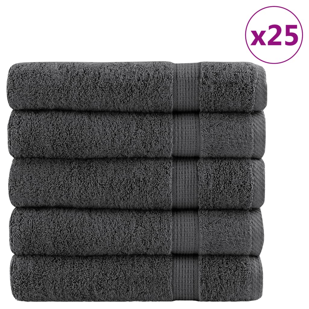 Premium-Duschtücher 25 Stk. Anthrazit 70×140 600 g/m² Baumwolle