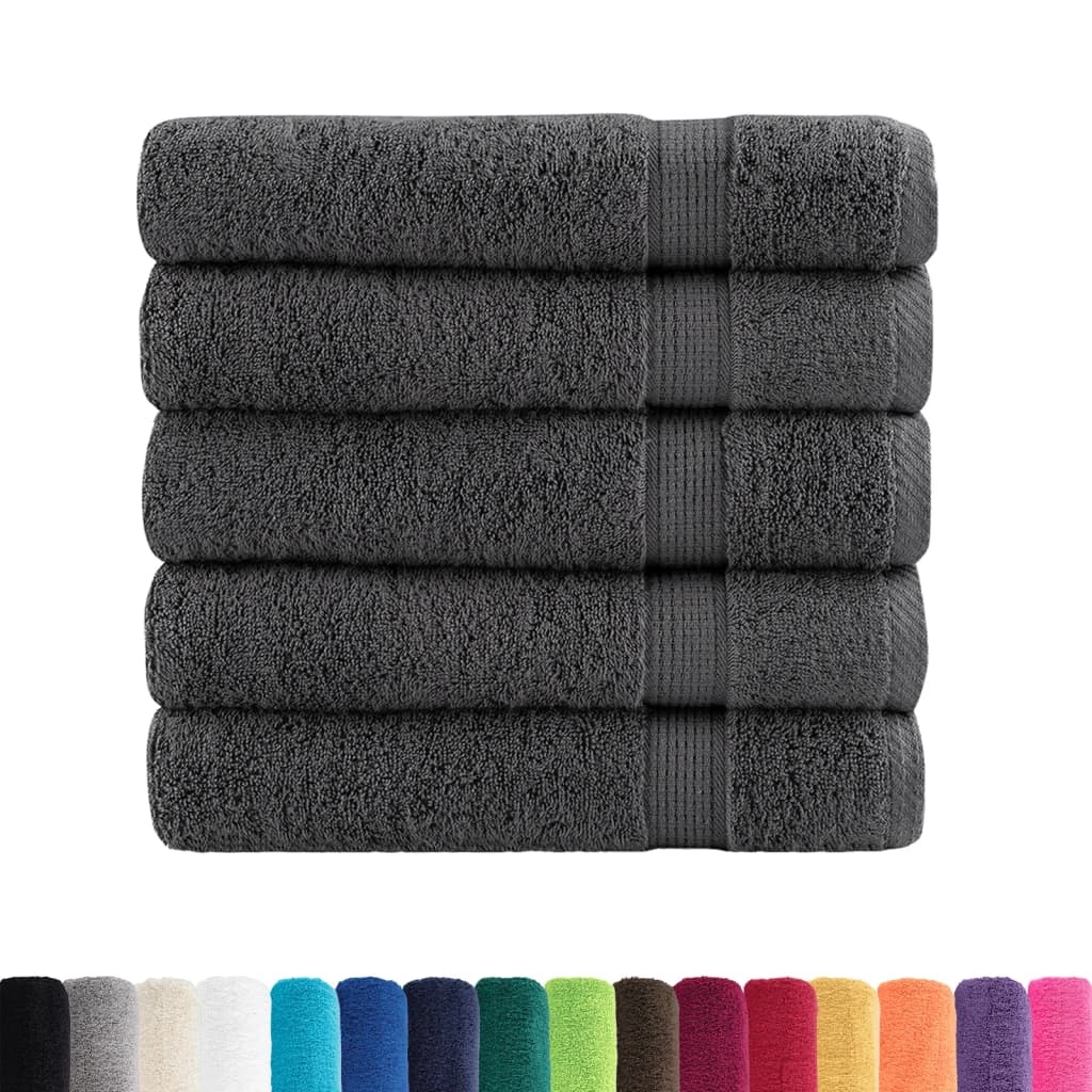 vidaXL Badhanddoeken SOLUND 25 st 600 g/m² 70x140 cm antraciet afbeelding
