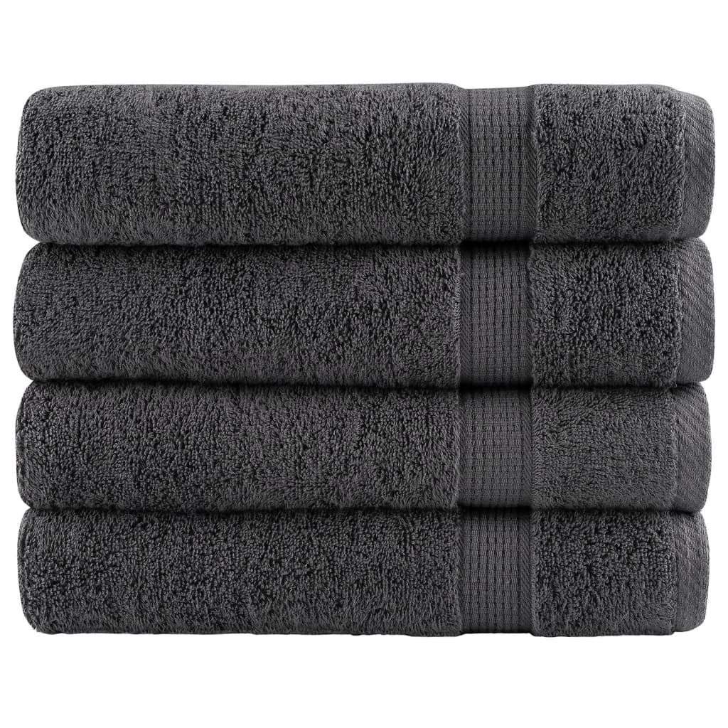 vidaXL Prémiové osušky SOLUND 4 ks antracitové 100x150 cm 600 g/m²