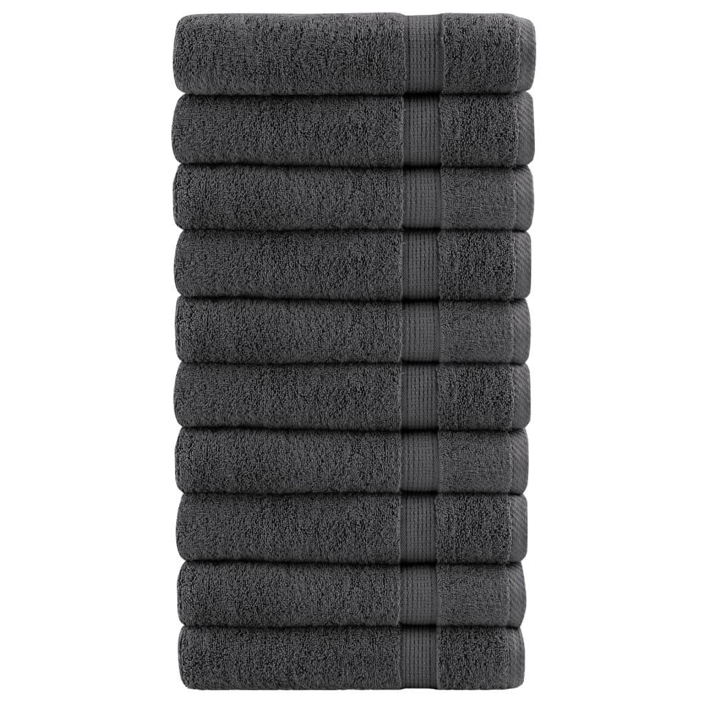 vidaXL Prémiové osušky SOLUND 10 ks antracitové 100x150 cm 600 g/m²