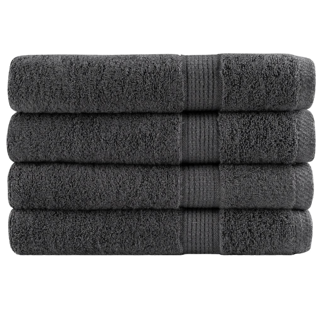 vidaXL Prémiové saunové osušky SOLUND 4 ks antracitové 80x200 cm 600 g/m²