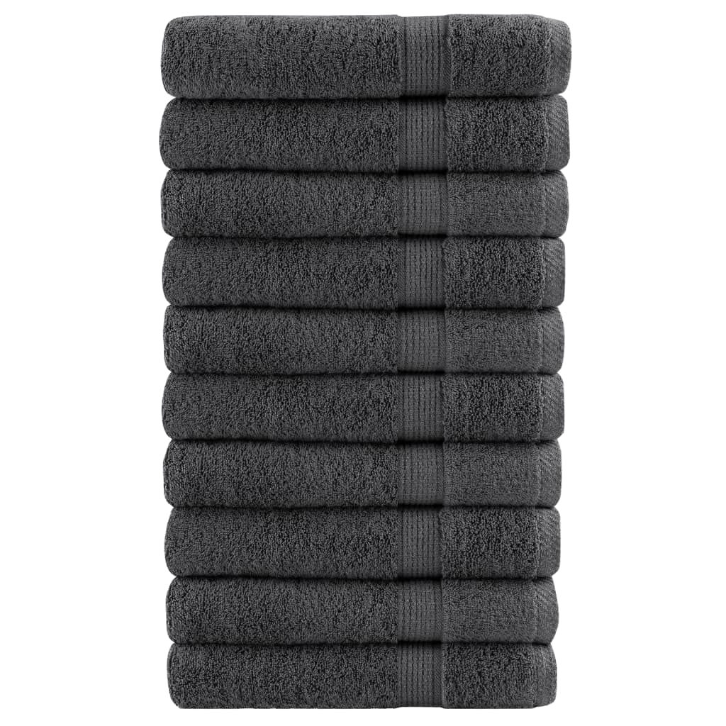 vidaXL Premium handdukar SOLUND 10 st antracit 80x200cm 600gsm