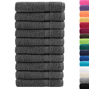 Prémiové saunové osušky SOLUND 10 ks antracitové 80x200 cm 600 g/m² - obrázek 2