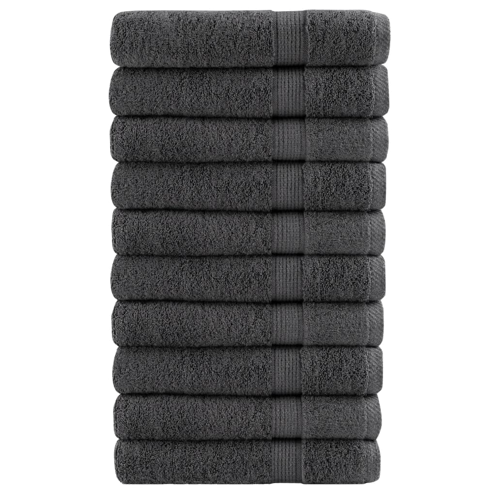 vidaXL Premium handdukar SOLUND 10 st antracit 100x200cm 600gsm
