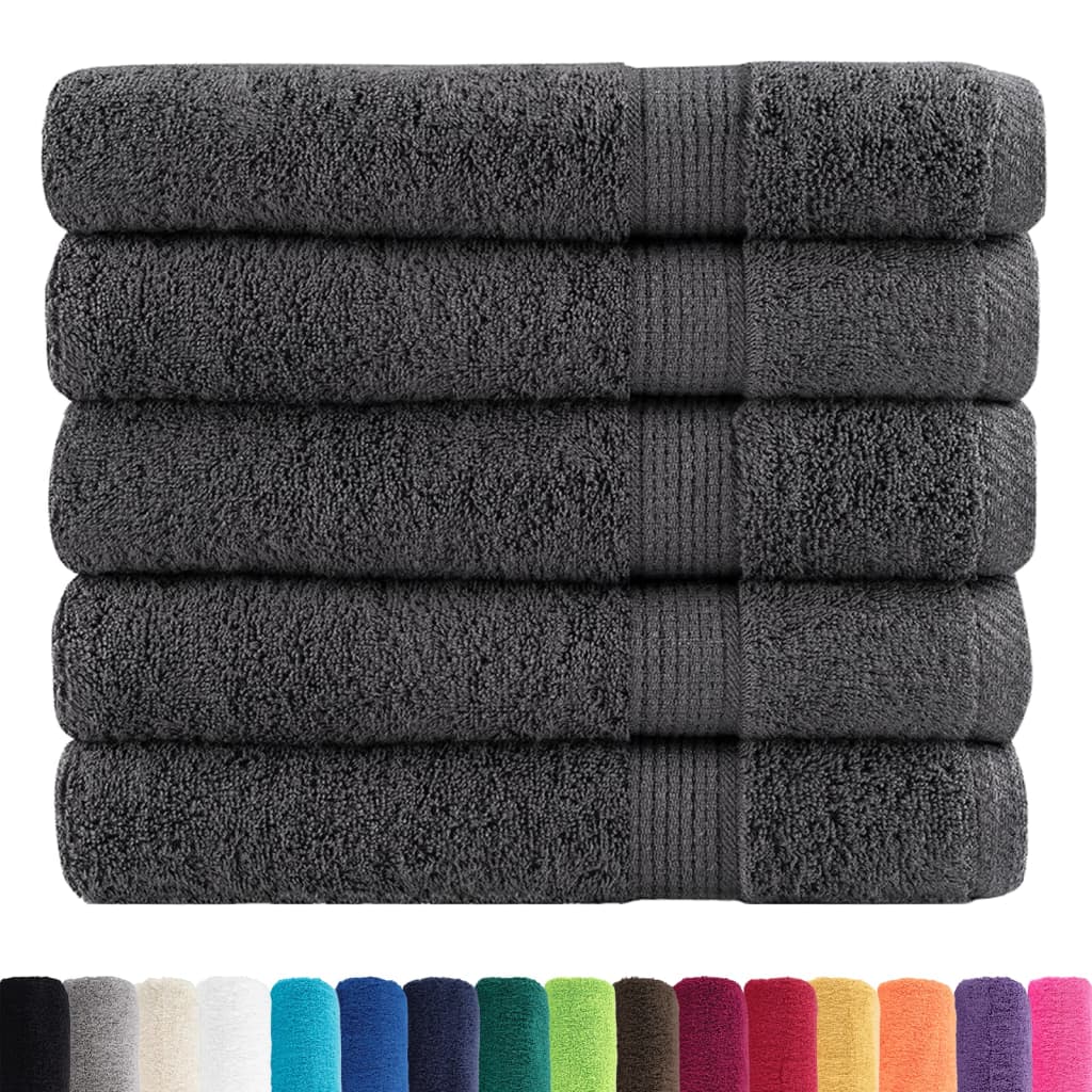 vidaXL Handdoeken SOLUND 25 st 600 g/m² 30x50 cm antracietkleur afbeelding
