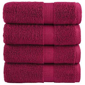 Premium brisače za pranje SOLUND 4 kosi bordo 30x30 cm 600 g/m²
