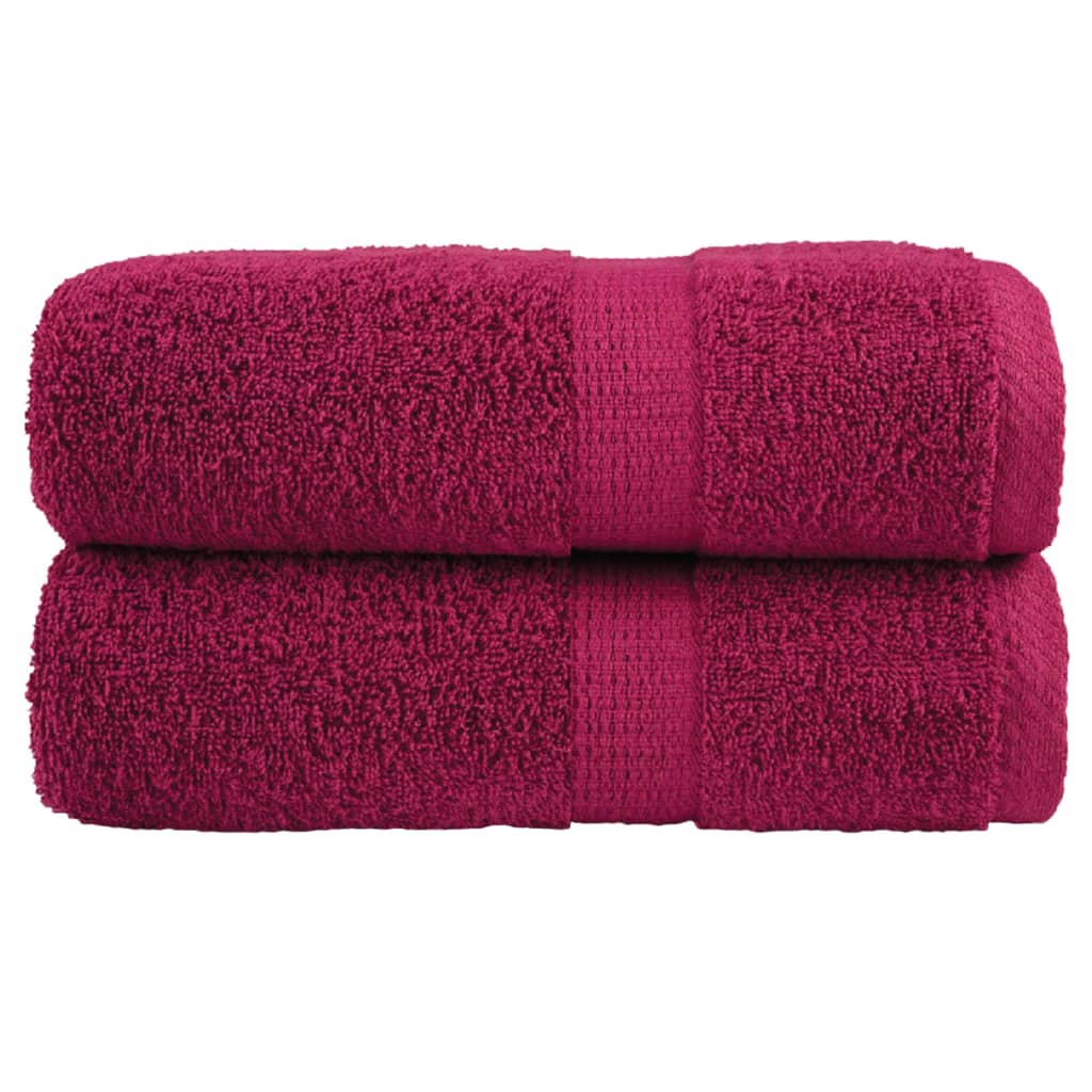 vidaXL Prémiové ručníky pro hosty SOLUND 2 ks bordó 30x50 cm 600 g/m²