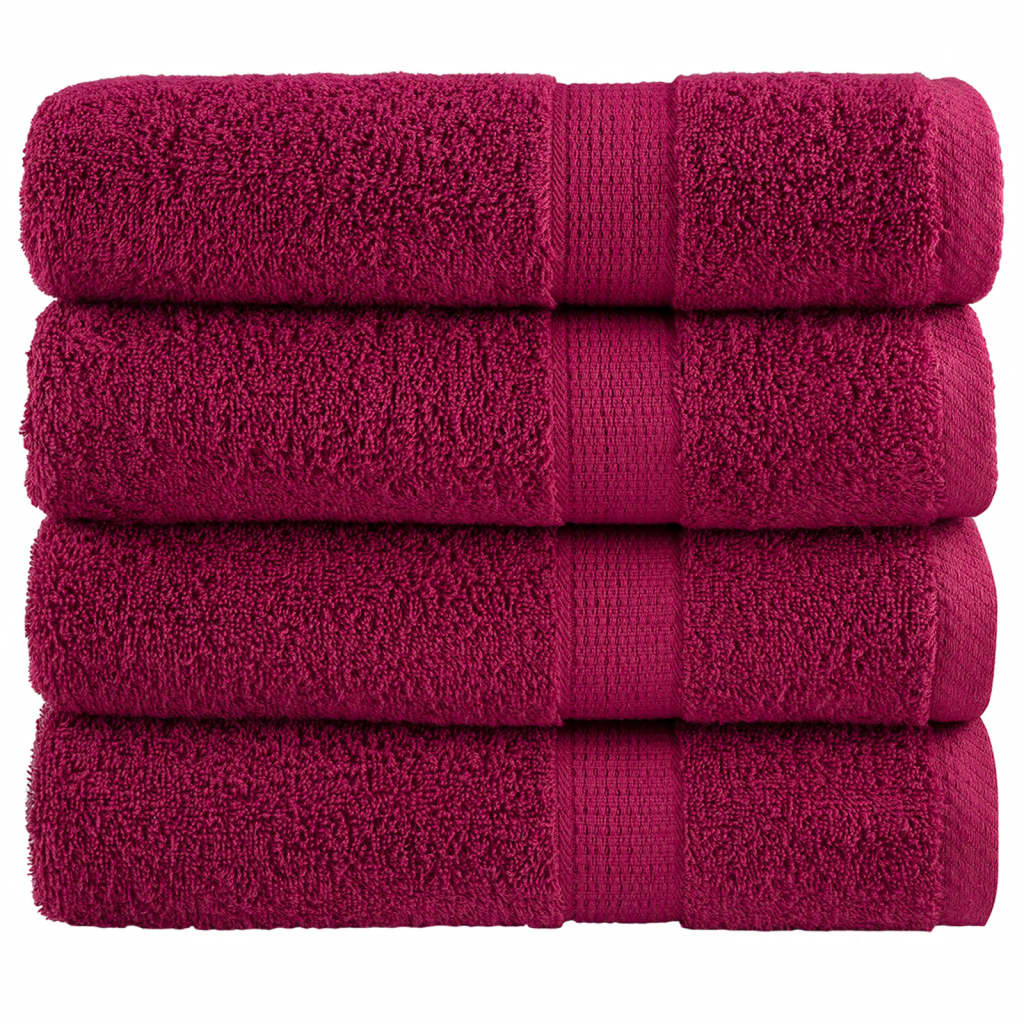 vidaXL Premium sprchové ručníky SOLUND 4 ks Bordeaux 70x140 cm 600 gsm