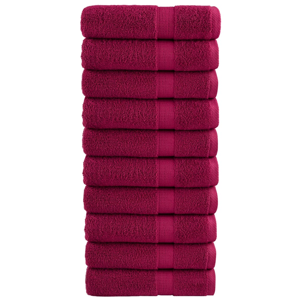 vidaXL Premium sprchové ručníky SOLUND 10 ks Bordeaux 70x140 cm 600 gsm