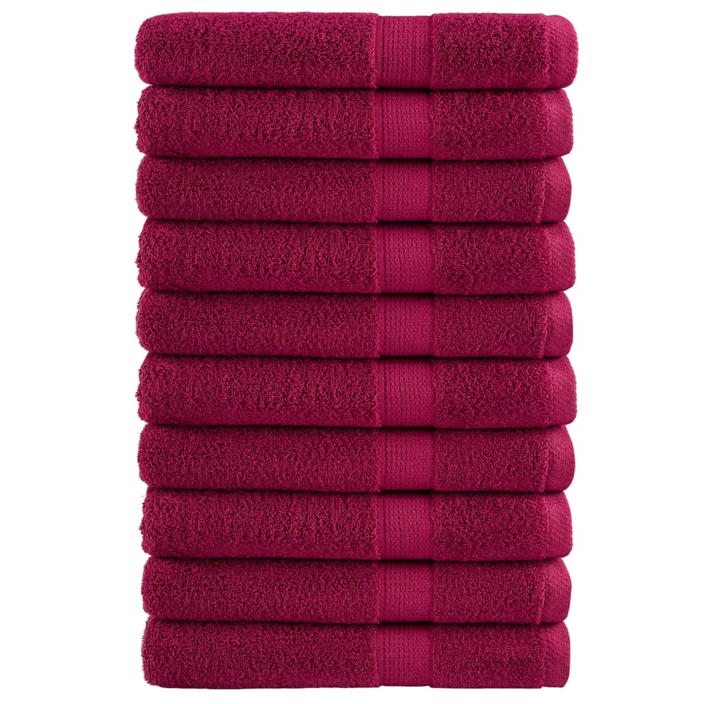 vidaXL Prémiové saunové osušky SOLUND 10 ks bordó 80x200 cm 600 g/m²