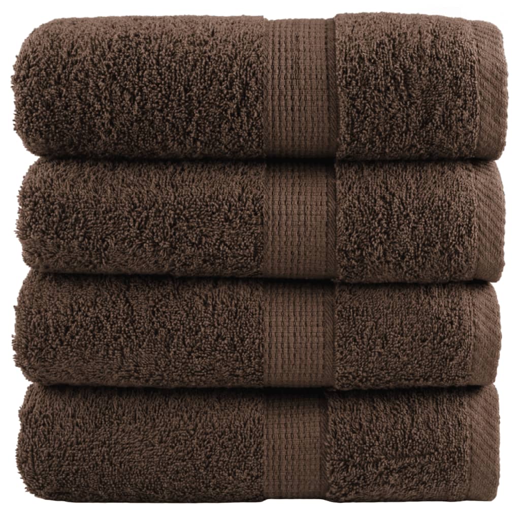 vidaXL Prémiové mycí utěrky SOLUND 4 ks hnědé 30x30 cm 600 g/m²
