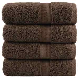 Premium brisače za pranje SOLUND 4 kosi rjave 30x30 cm 600 g/m²