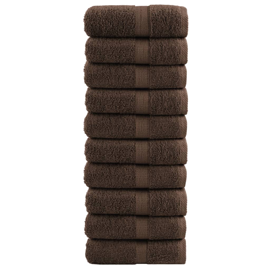 vidaXL Prémiové mycí utěrky SOLUND 10 ks hnědé 30x30 cm 600 g/m²