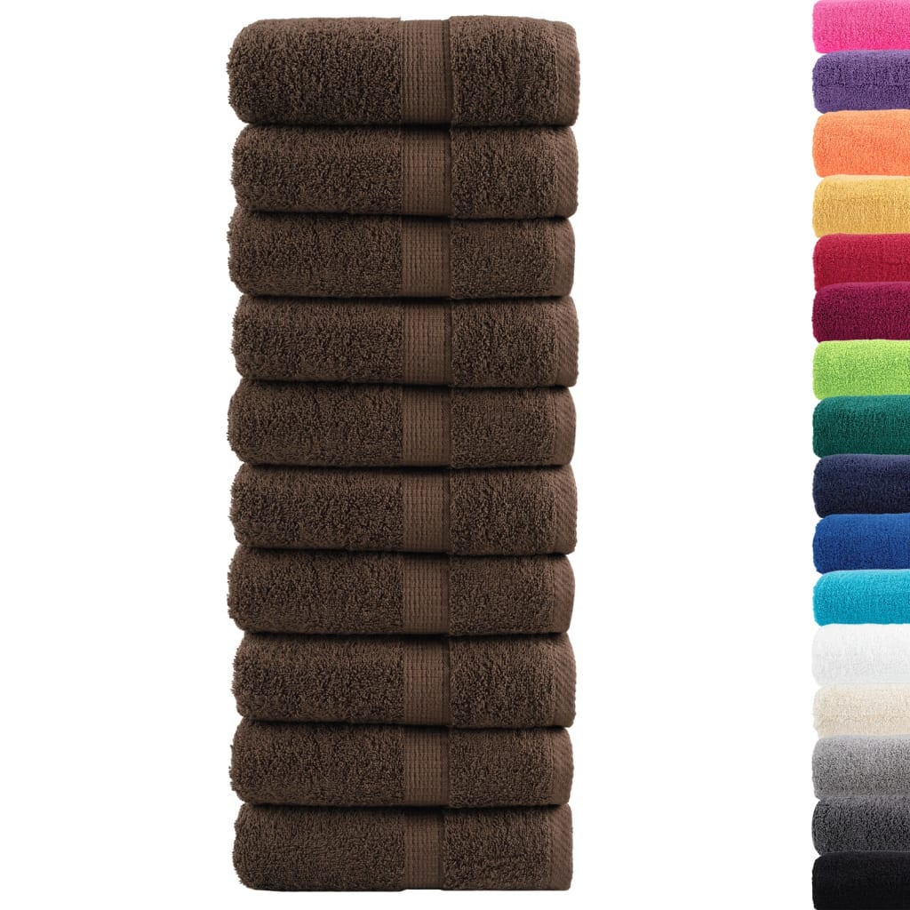 vidaXL Gastendoekjes SOLUND 10 st 600 g/m² 30x50 cm bruin