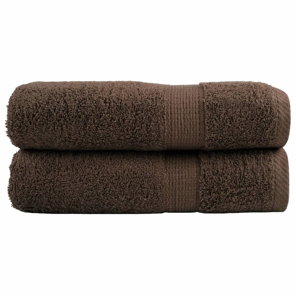 vidaXL Prosoape de mâini premium SOLUND 2 buc maro 50x100cm 600gsm
