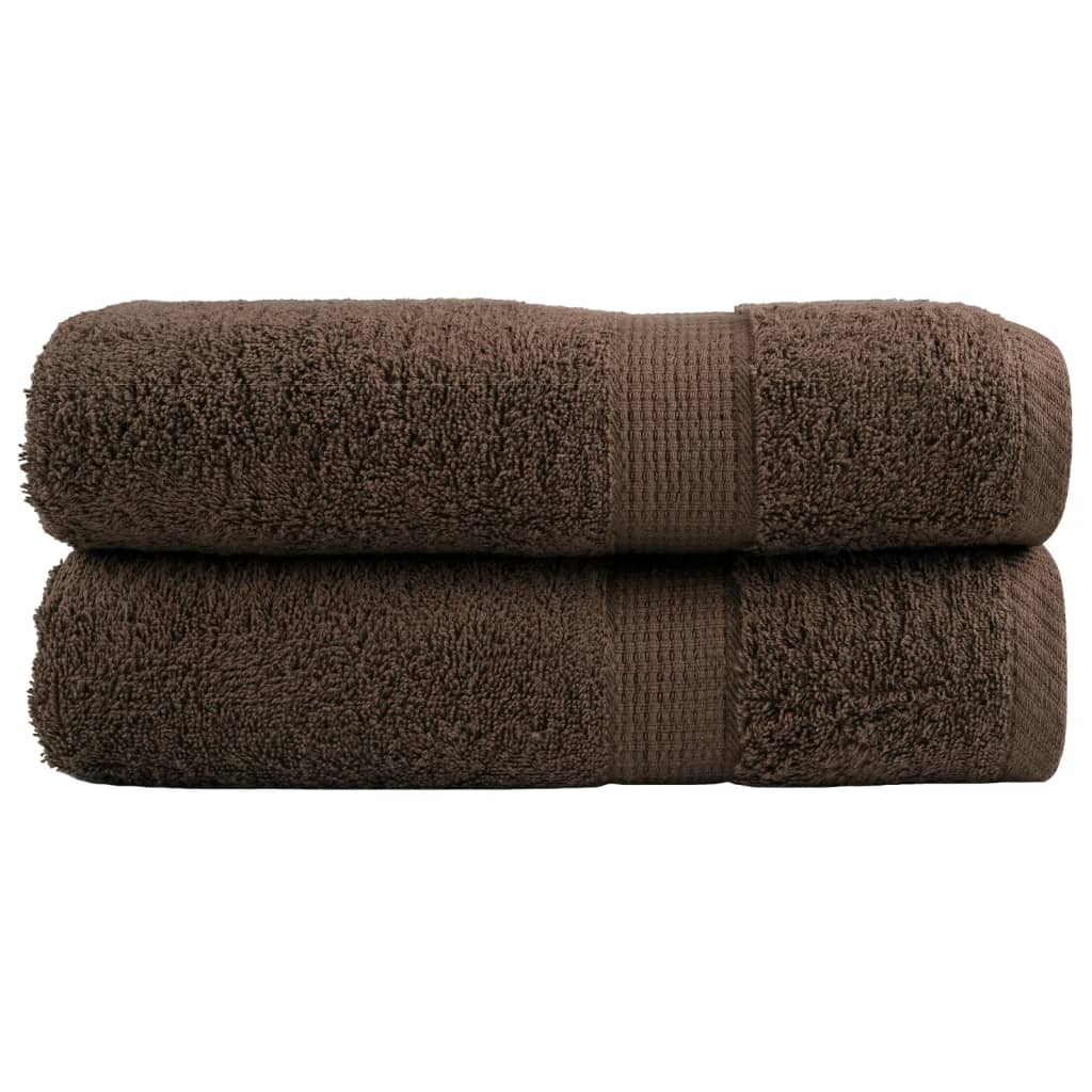 vidaXL Prémiové osušky SOLUND 2 ks hnědé 100x150 cm 600 g/m²