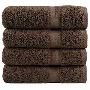 Premium kopalne brisače SOLUND 4 kosi rjava 100x150 cm 600 g/m2