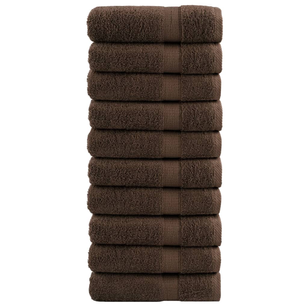 vidaXL Prémiové osušky SOLUND 10 ks hnědé 100x150 cm 600 g/m²