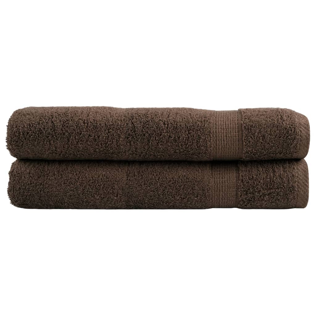 vidaXL Prémiové saunové osušky SOLUND 2 ks hnědé 80x200 cm 600 g/m²