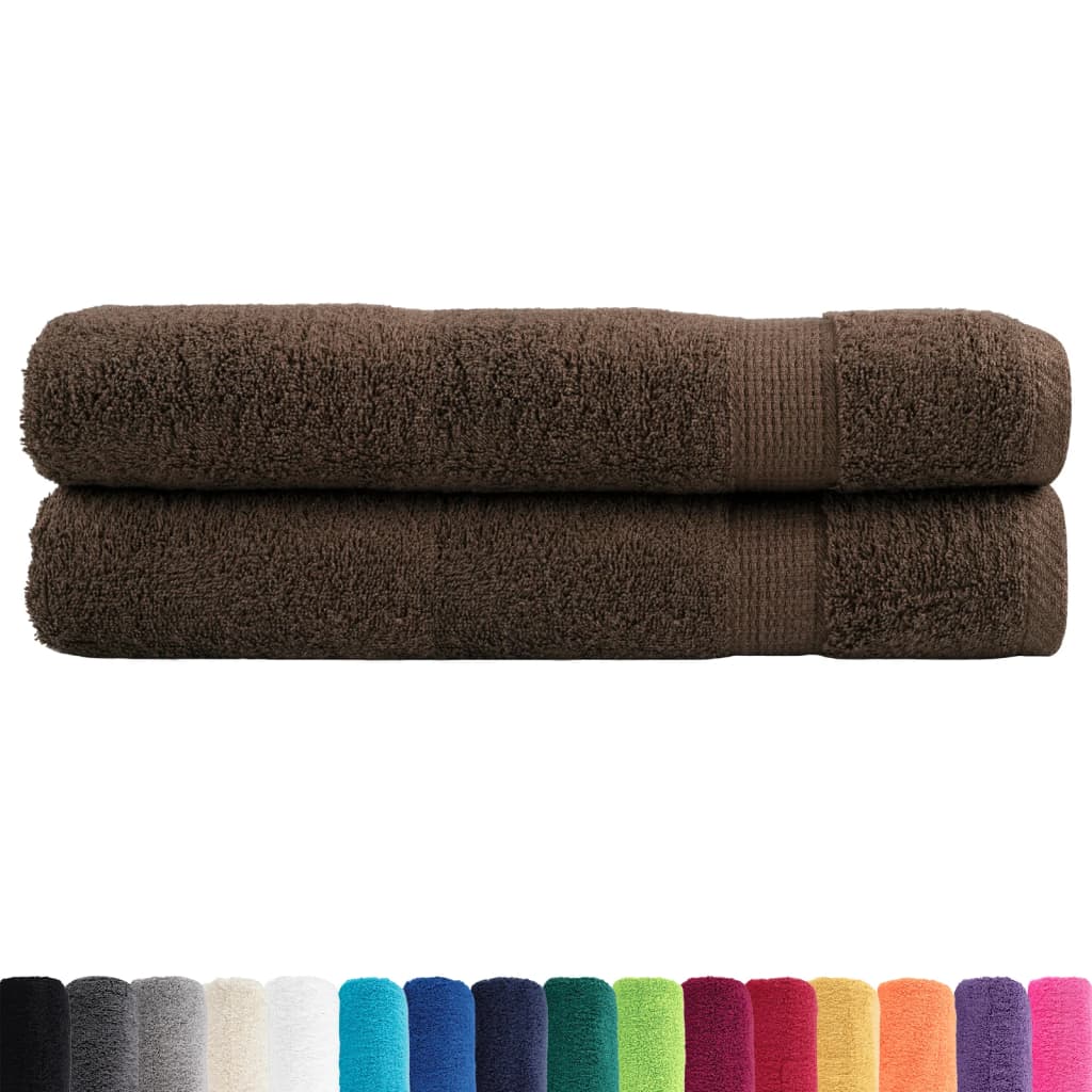 vidaXL - Saunadoeken - SOLUND - 2 - st - 600 - g/m² - 80x200 - cm - bruin