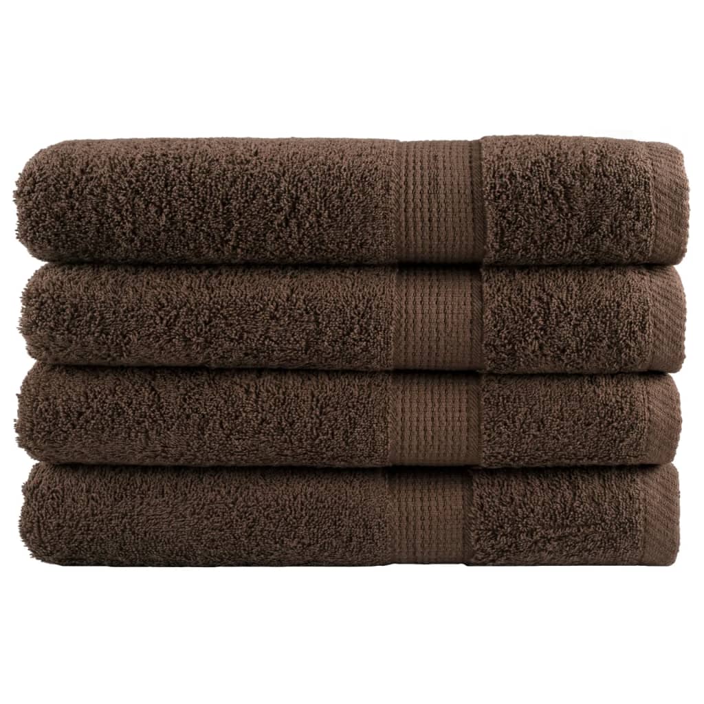 vidaXL Prémiové saunové osušky SOLUND 4 ks hnědé 80x200 cm 600 g/m²