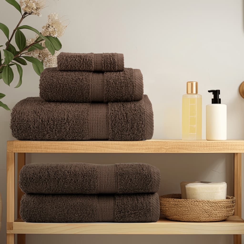 vidaXL Premium saunahåndklæder SOLUND 10 stk. brun 80x200 cm 600 gsm