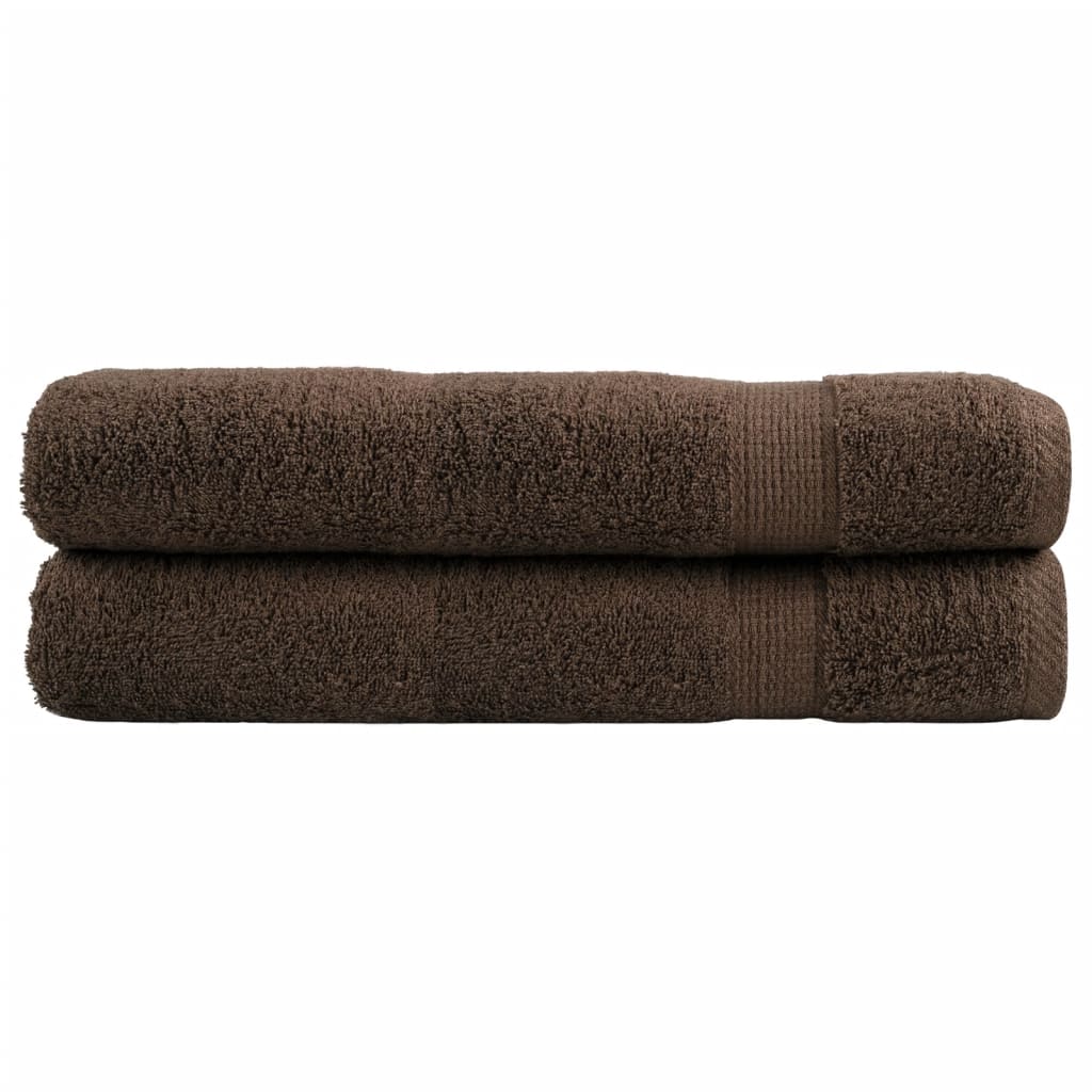 vidaXL Prémiové ručníky SOLUND 2 ks hnědé 100x200 cm 600 g/m²