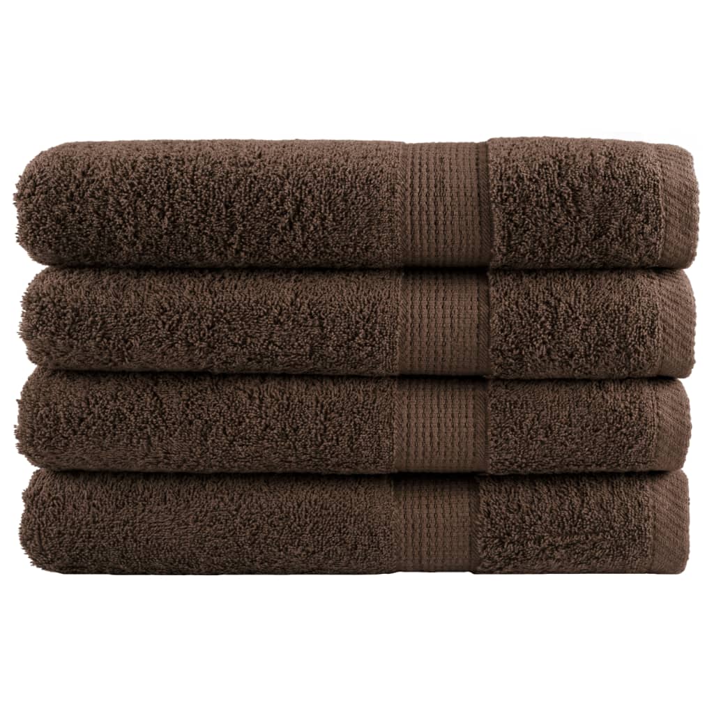 vidaXL Prémiové ručníky SOLUND 4 ks hnědé 100x200 cm 600 g/m²