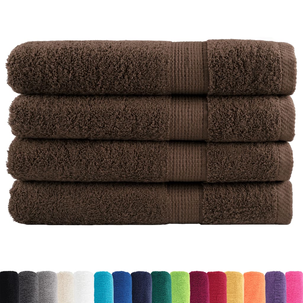 vidaXL Handdoeken SOLUND 4 st 600 g/m² 100x200 cm bruin afbeelding