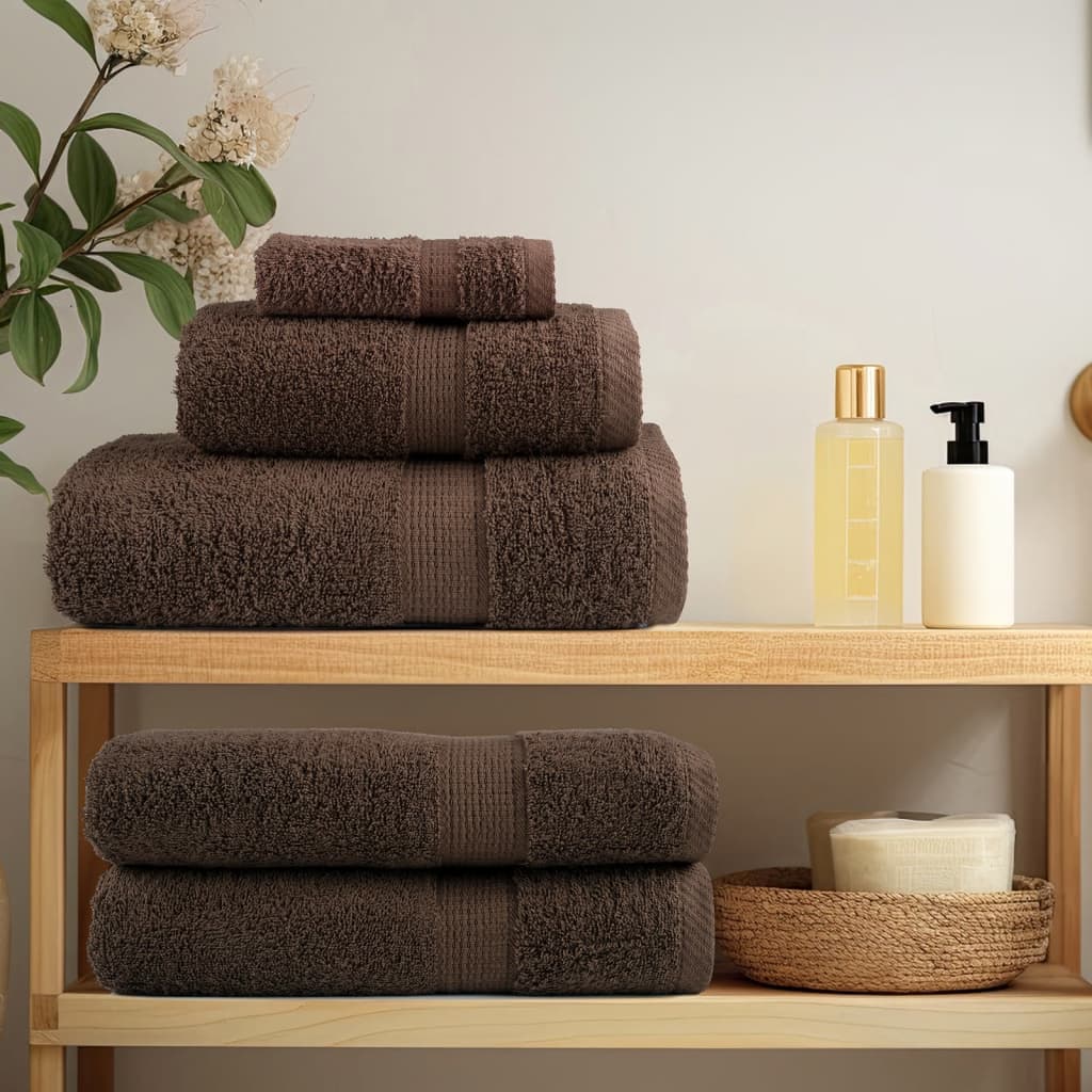 vidaXL Premium håndklæder SOLUND 4 stk. brun 100x200 cm 600 gsm