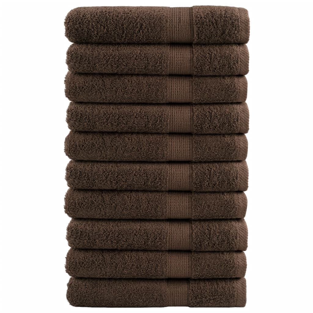 vidaXL Premium handdukar SOLUND 10 st brun 100x200cm 600gsm