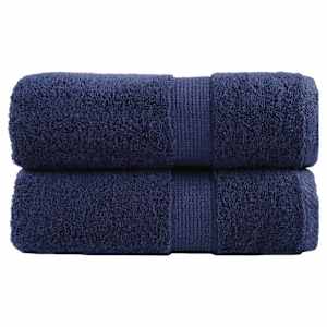 Premium brisače za goste SOLUND 2 kosa temno modre 30x50 cm 600 g/m²