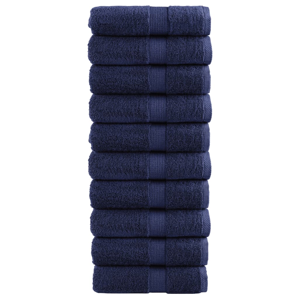 vidaXL Prémiové ručníky pro hosty SOLUND 10 ks tmavě modré 30x50 cm 600 g/m²