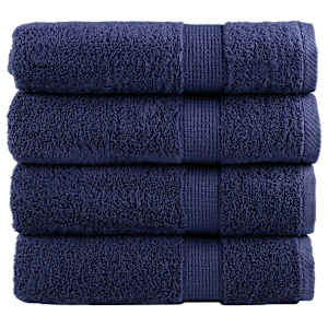 Premium brisače za roke SOLUND 4 kosi temno modre 50x100 cm 600 g/m²