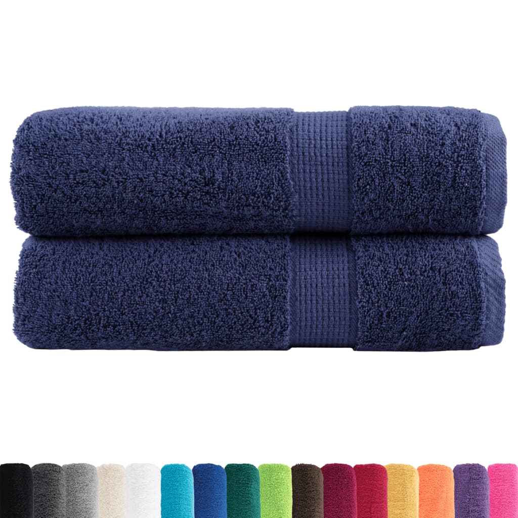 vidaXL Badhanddoeken SOLUND 2 st 600 g/m² 100x150 cm marineblauw afbeelding