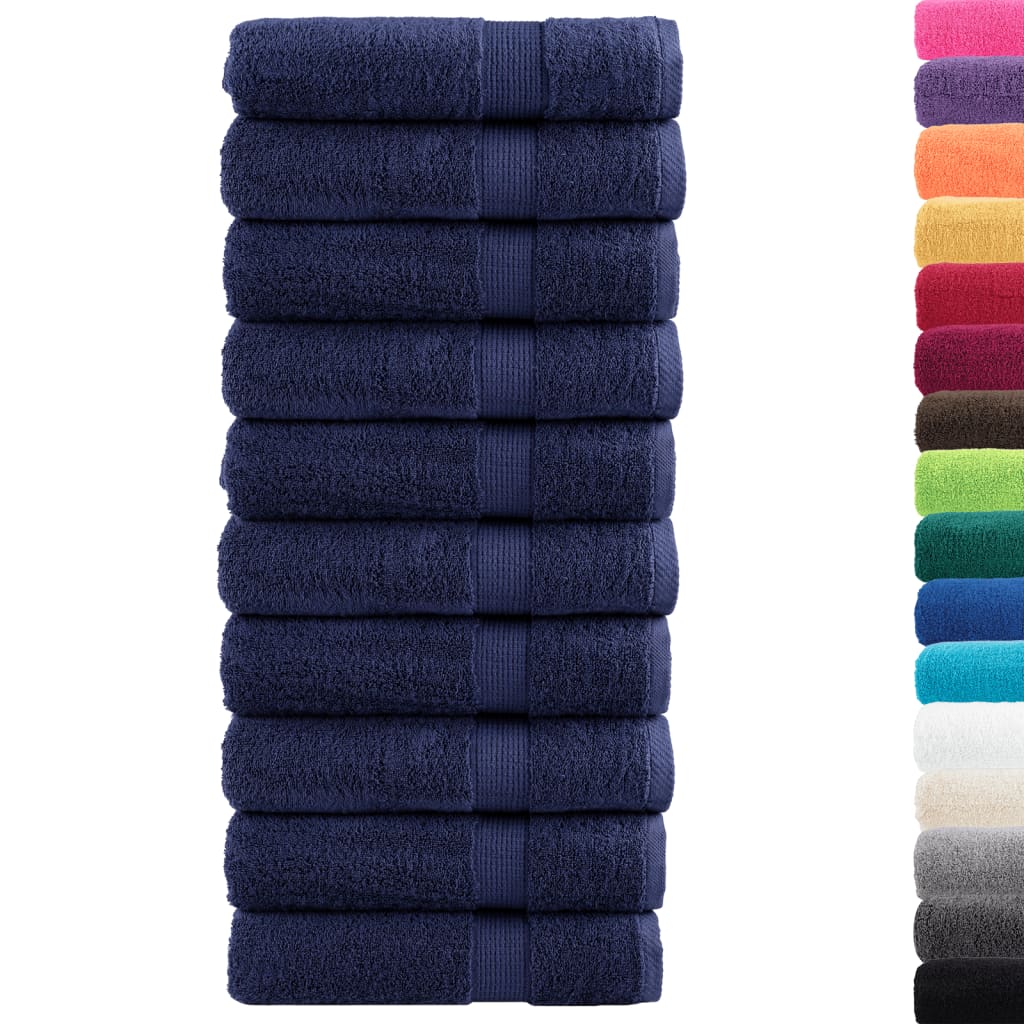 vidaXL Badhanddoeken SOLUND 10 st 600 g/m² 100x150 cm marineblauw afbeelding