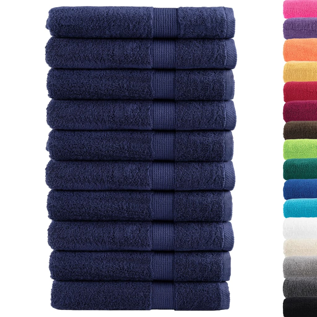 vidaXL Saunadoeken SOLUND 10 st 600 g/m² 80x200 cm marineblauw afbeelding