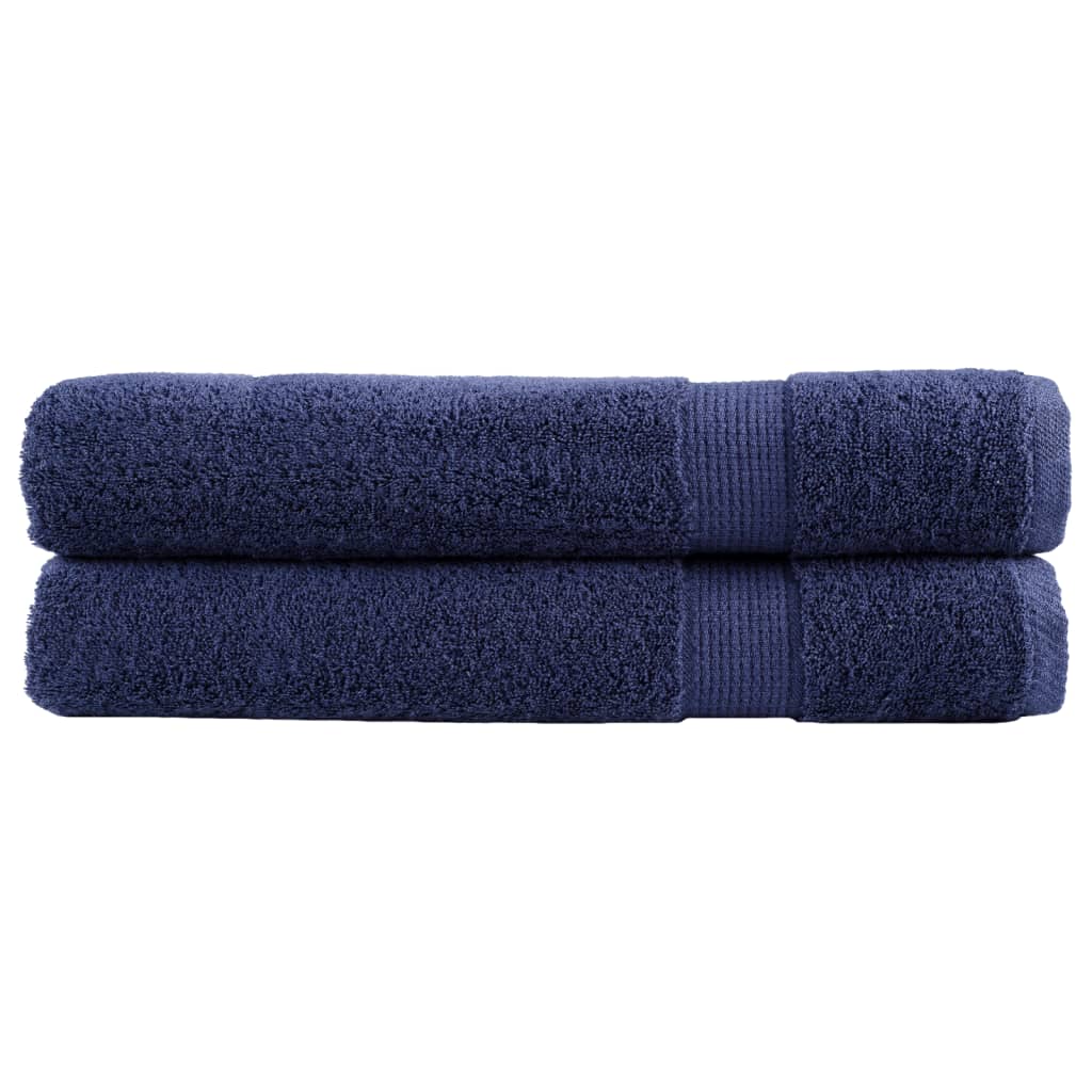 Premium-Handtücher 2 Stk. Marineblau 100×200 600 g/m² Baumwolle