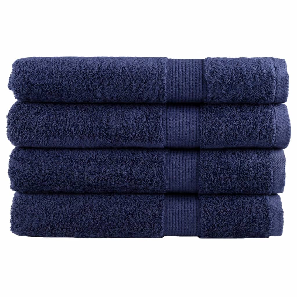 vidaXL Prémiové ručníky SOLUND 4 ks tmavě modré 100x200 cm 600 g/m²