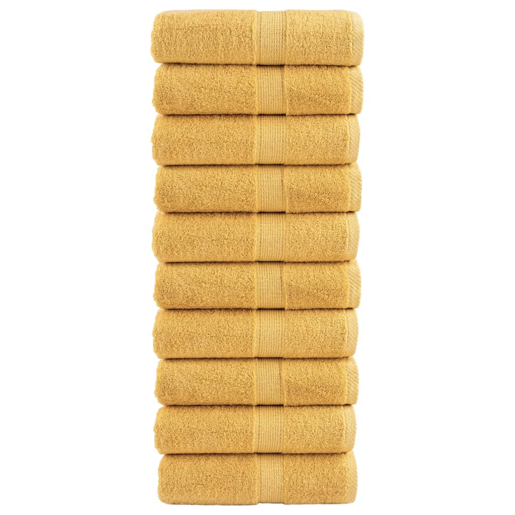 vidaXL Prémiové mycí utěrky SOLUND 10 ks zlaté 30x30 cm 600 g/m²
